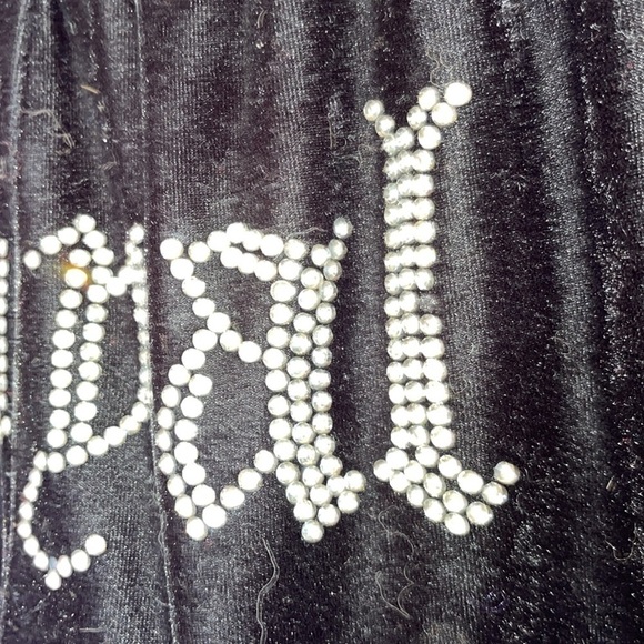 Forever 21 velvet polyester shorts with the word loyal in the back in rhinstones - Picture 4 of 5